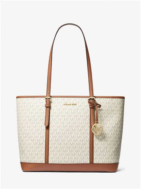 michael kors outlet jet set travel large logo tote bag|michael kors bag with airplanes.